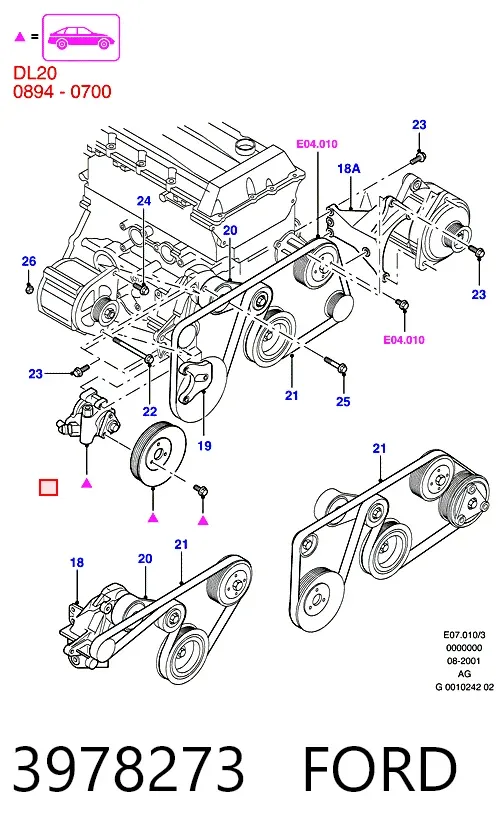 Ремень генератора 3978273 Ford