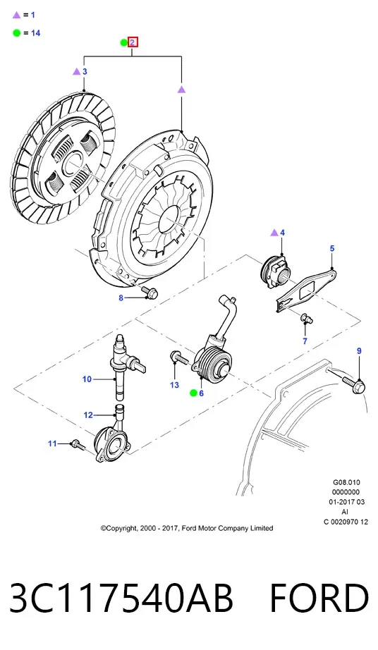 Сцепление 3C117540AB Ford