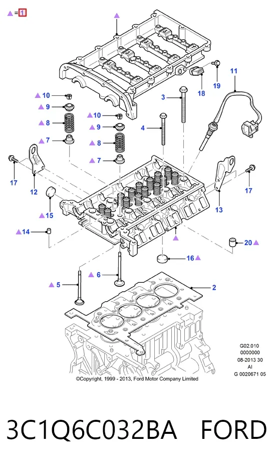 ГБЦ 3C1Q6C032BA Ford