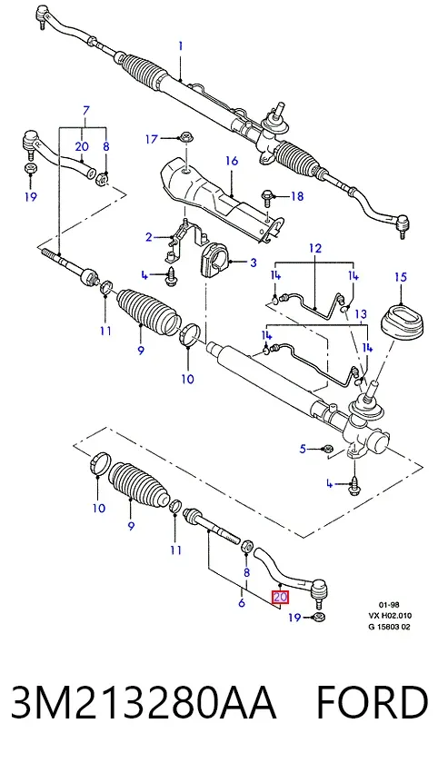 Рулевой наконечник 3M213280AA Ford