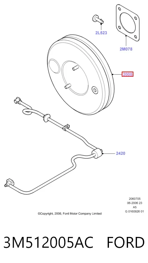 Усилитель тормозов 3M512005AC Ford