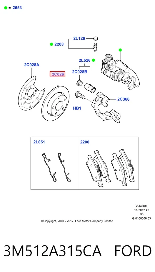 Тормозные диски 3M512A315CA Ford