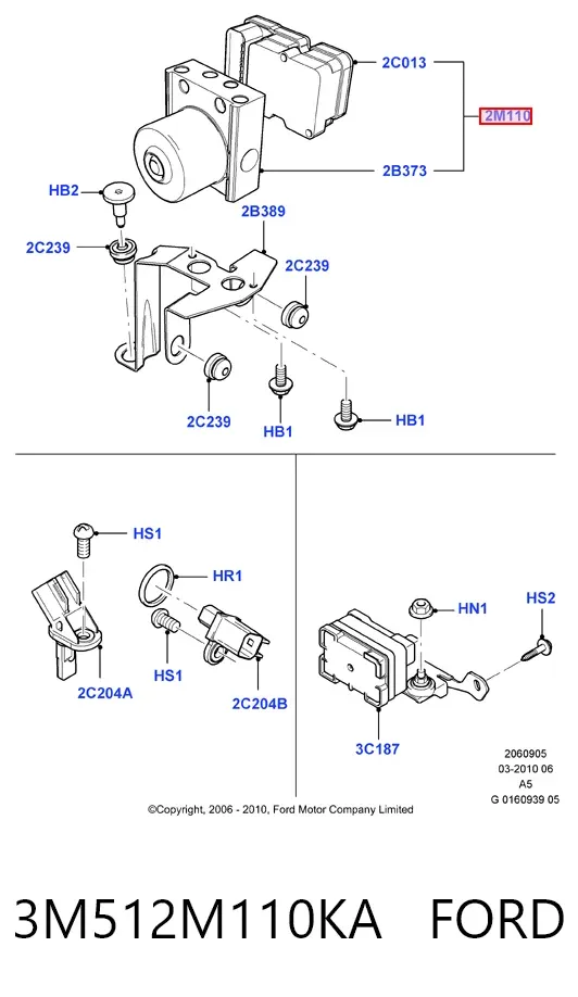 Блок АБС 3M512M110KA Ford