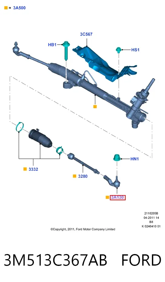 Рулевой наконечник 3M513C367AB Ford