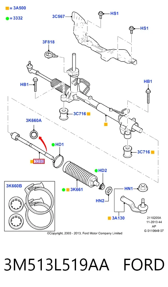 Рулевая тяга 3M513L519AA Ford