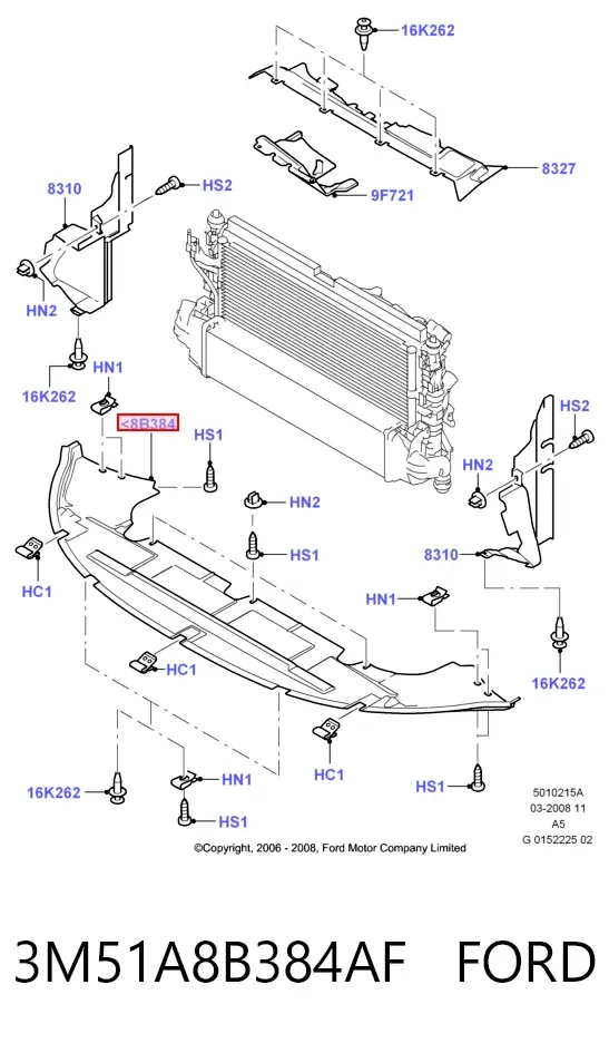 Защита бампера переднего 3M51A8B384AF Ford