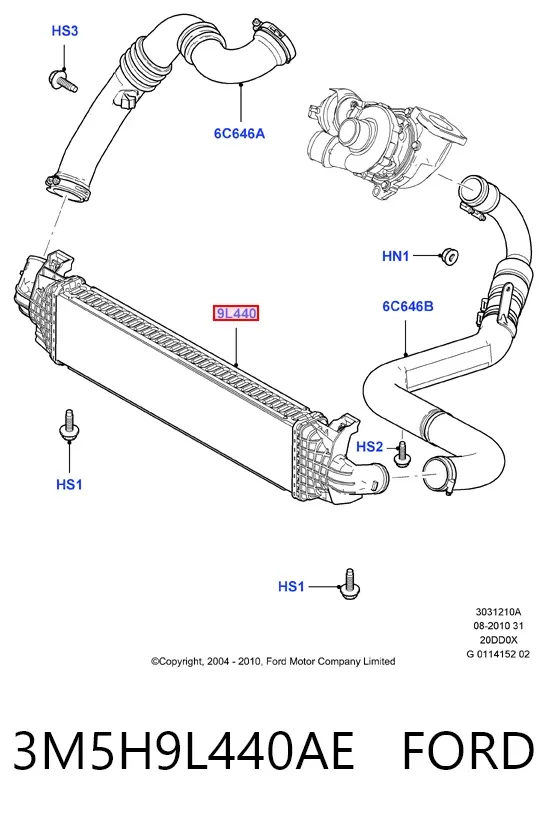 Интеркулер 3M5H9L440AE Ford