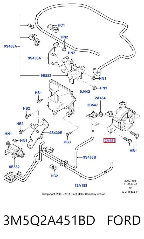 Вакуумный насос 3M5Q2A451BD Ford