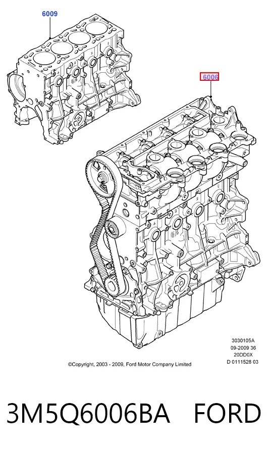 Двигатель 3M5Q6006BA Ford