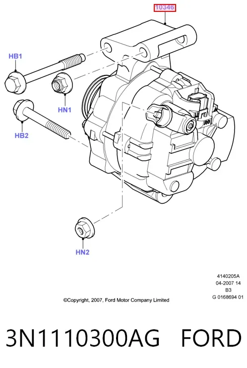 Генератор 3N1110300AG Ford