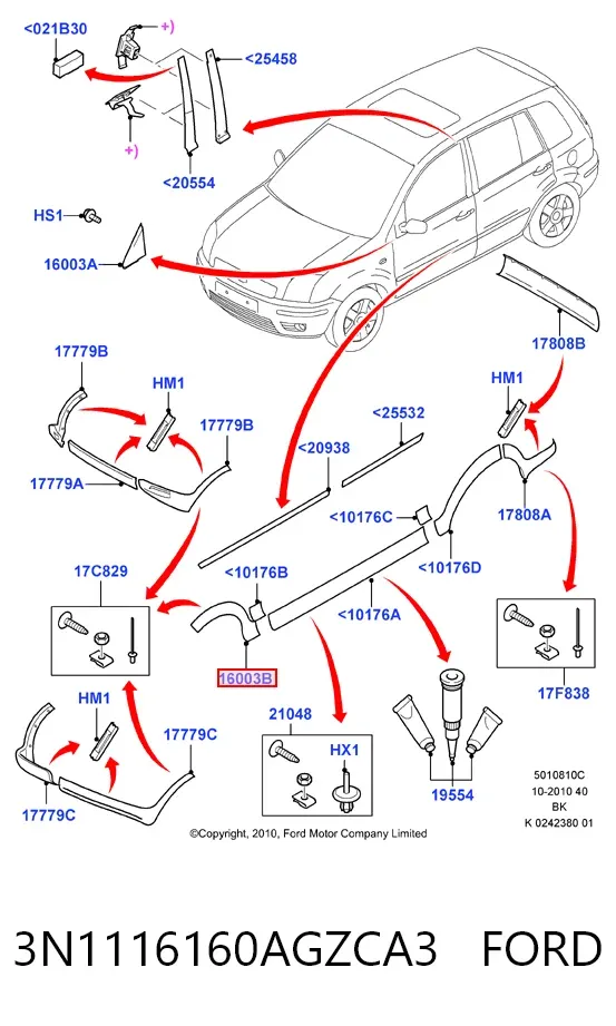  3N1116160AGZCA3 Ford