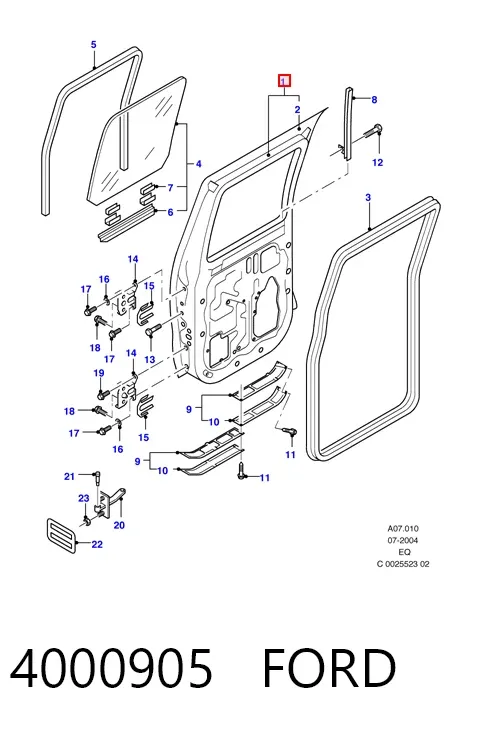 Дверь задняя левая 4000905 Ford
