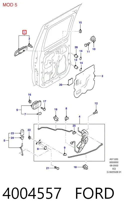 Ручка двери передней наружная левая 4004557 Ford