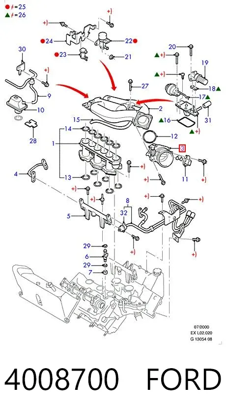 Дроссельная заслонка 4008700 Ford