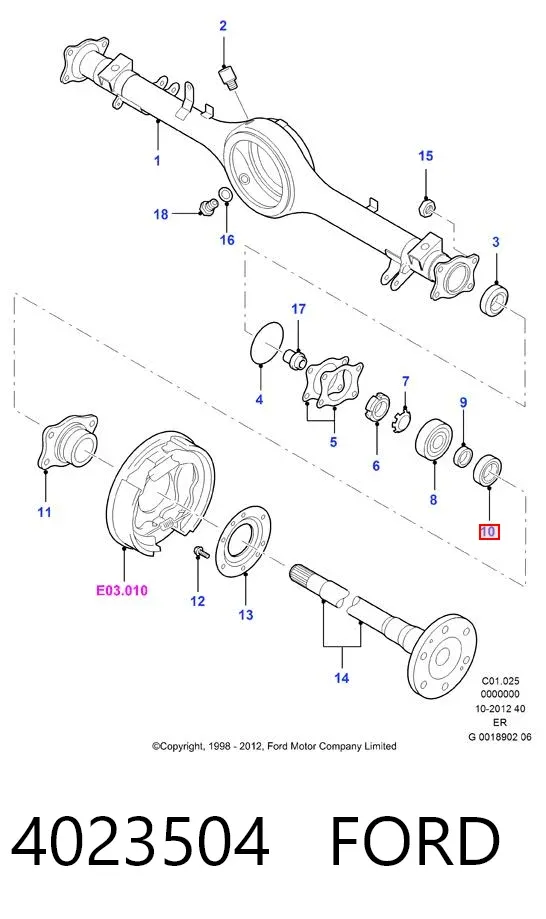 Сальник полуоси заднего моста 4023504 Ford
