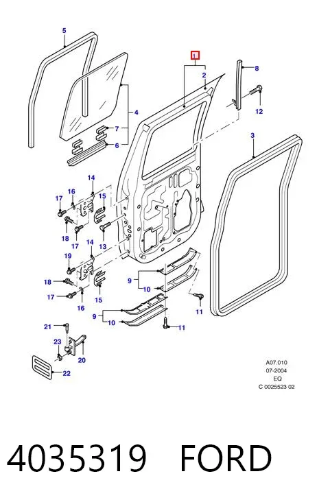 Дверь задняя левая 4035319 Ford