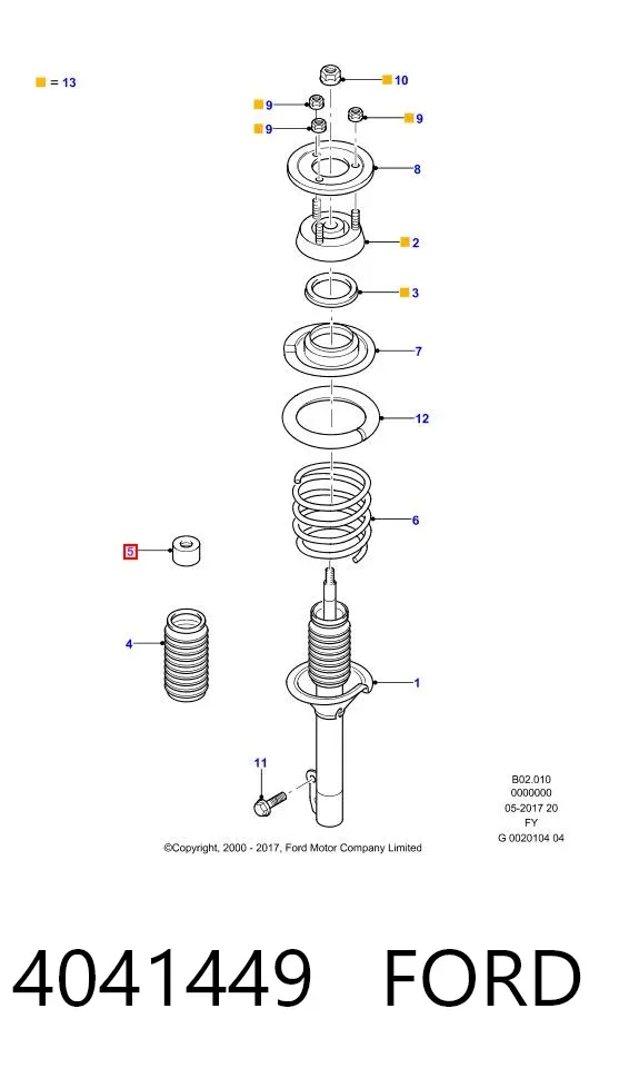 Буфер (отбойник) амортизатора переднего 4041449 Ford