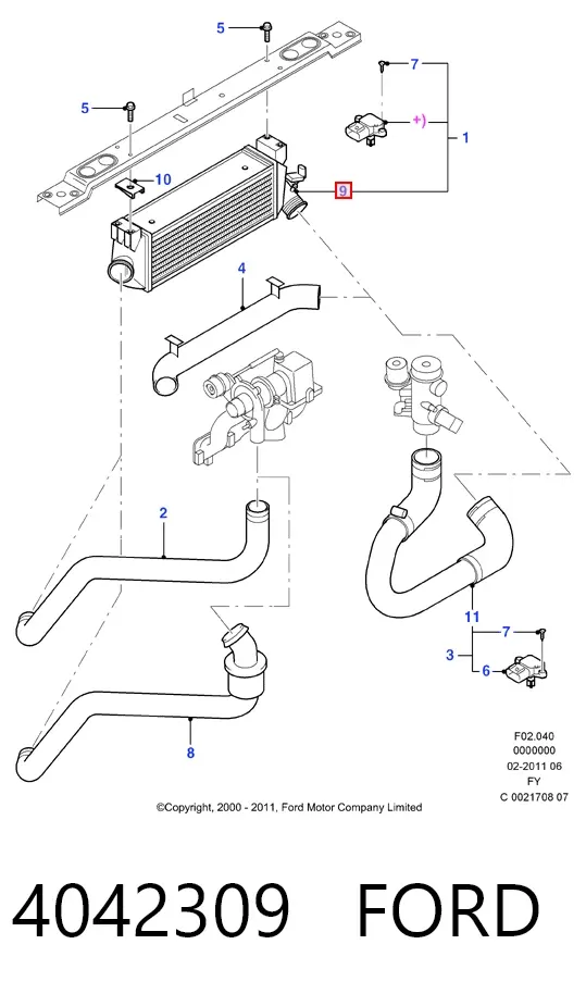 Интеркулер 4042309 Ford