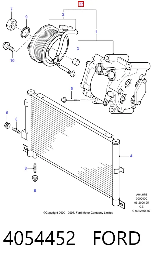 Компрессор кондиционера 4054452 Ford