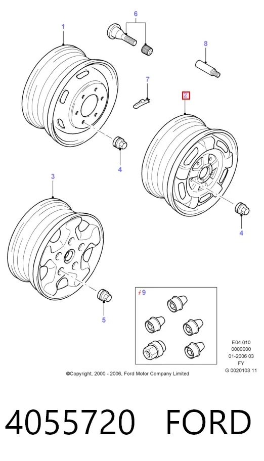 Диски колесные стальные (штампованные) 4055720 Ford