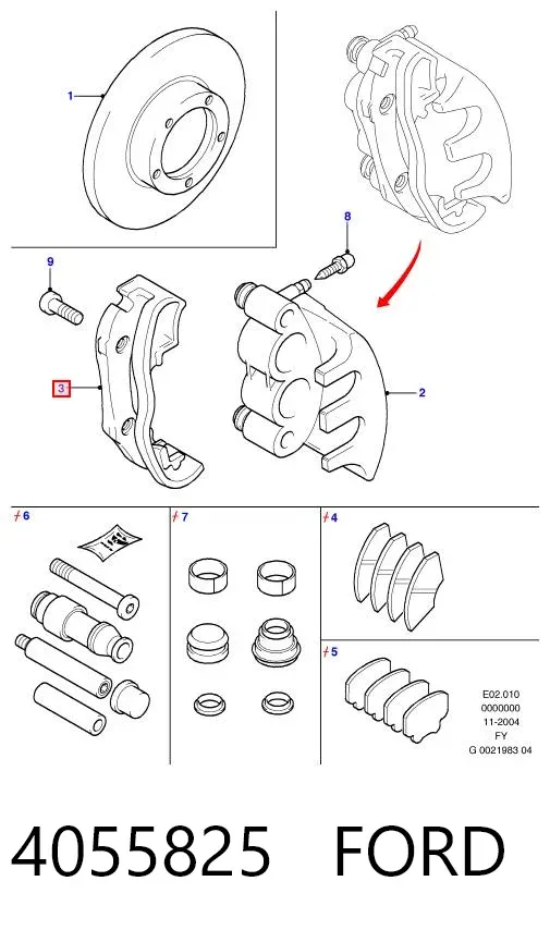 Скоба суппорта 4055825 Ford