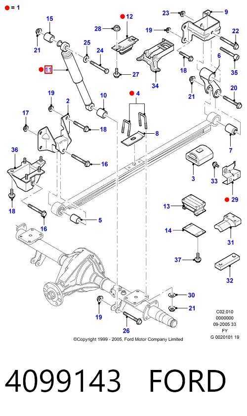 Амортизатор задний 4099143 Ford