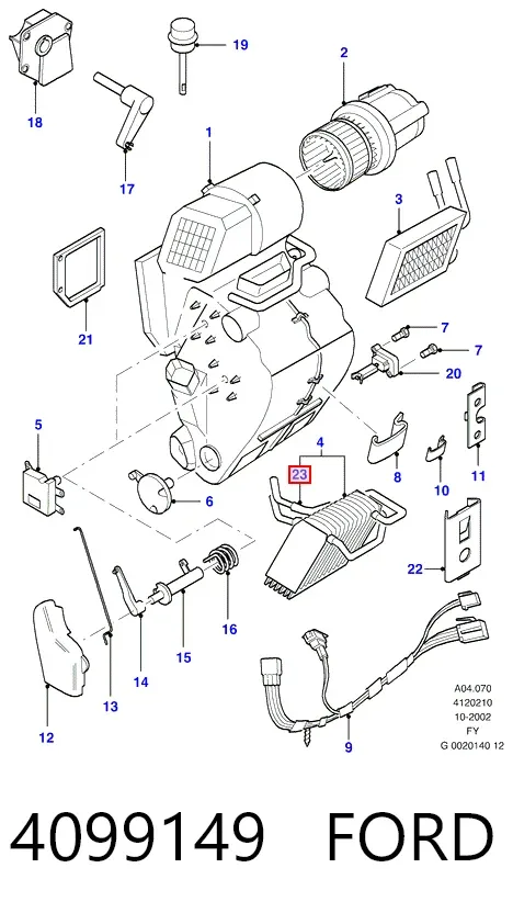 Испаритель кондиционера 4099149 Ford