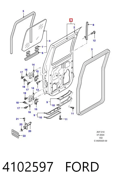Дверь задняя правая 4102597 Ford