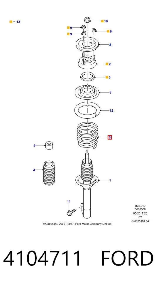 Передняя пружина 4104711 Ford