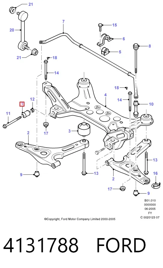 Сайлентблок переднего рычага 4131788 Ford