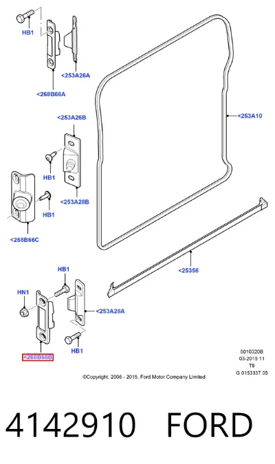 Ограничитель сдвижной двери, на кузове нижний FORD 4142910