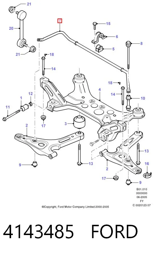 Передний стабилизатор 4143485 Ford