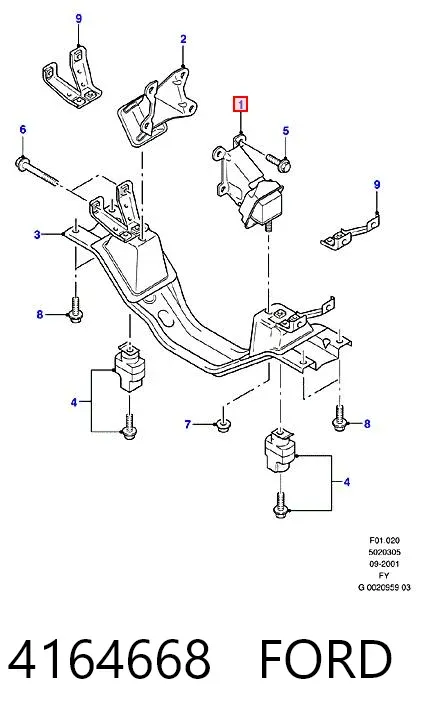 Левая подушка двигателя 4164668 Ford