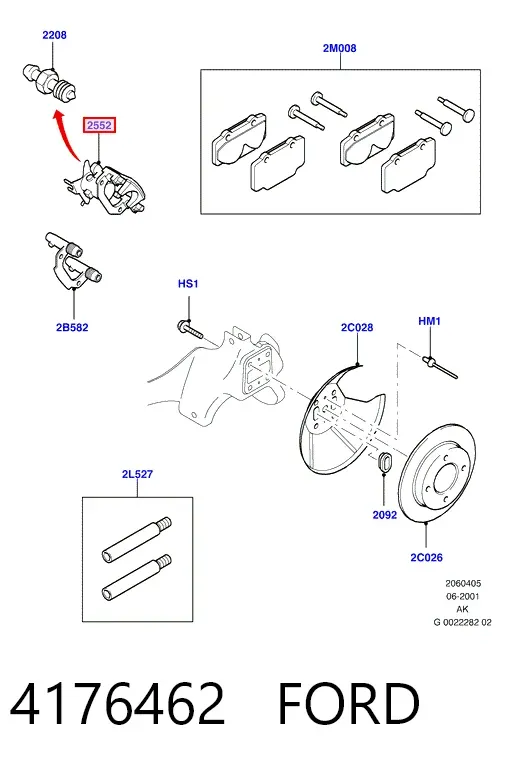 Суппорт задний левый 4176462 Ford