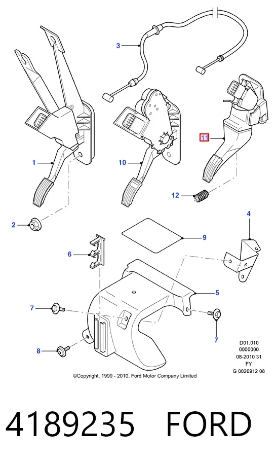 Педаль газа 4189235 Ford