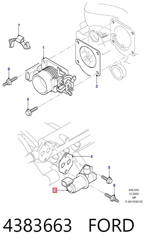 Регулятор холостого хода 4383663 Ford