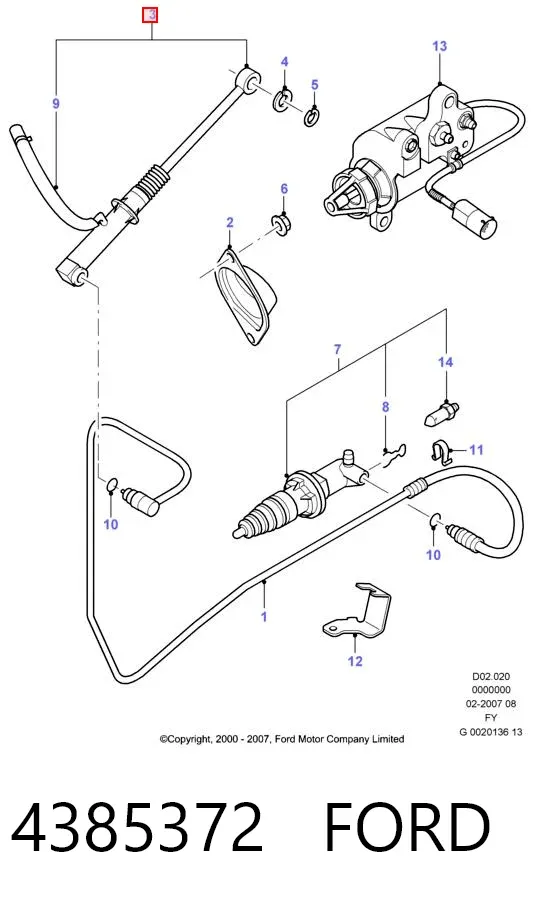 Главный цилиндр сцепления 4385372 Ford