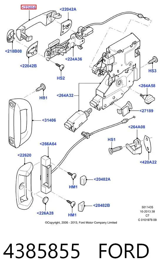 Ручка двери передней наружная 4385855 Ford