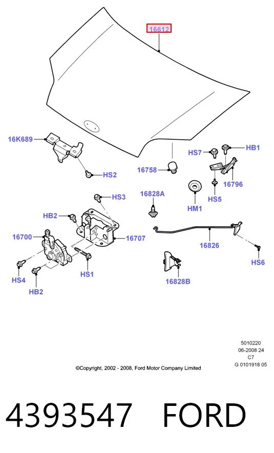 Капот 4393547 Ford