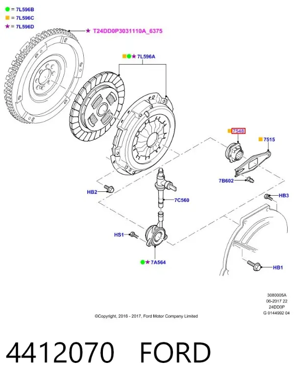 Выжимной подшипник 4412070 Ford