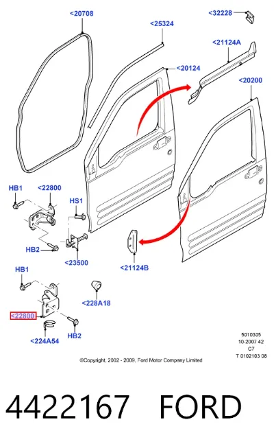 Петля двери передней FORD 4422167