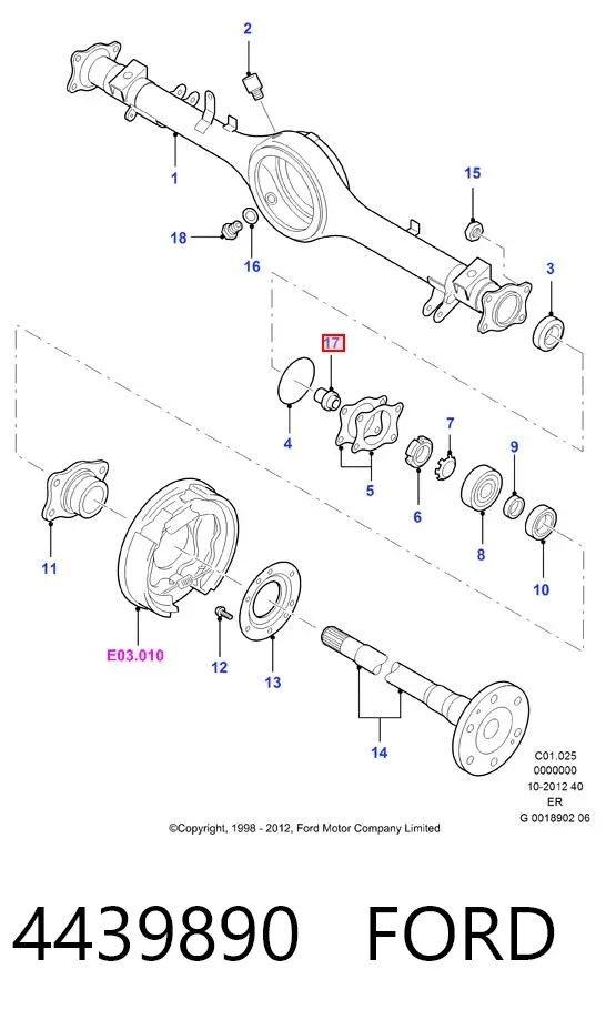 Подшипник задней ступицы 4439890 Ford