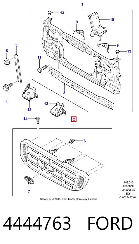 Решетка радиатора 4444763 Ford