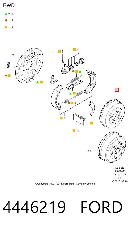 Тормозной барабан 4446219 Ford
