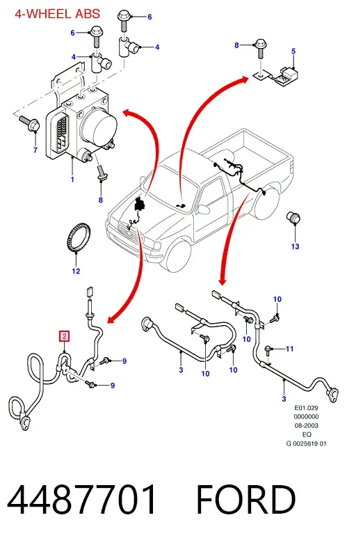 Датчик АБС (ABS) передний левый 4487701 Ford