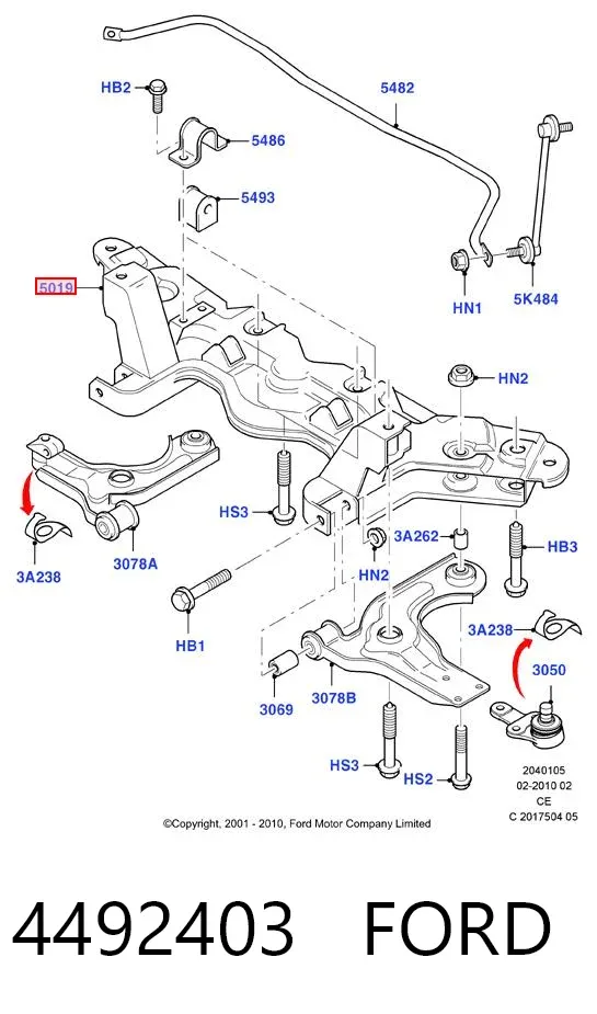 Подрамник передний 4492403 Ford