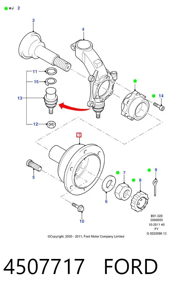 Передняя ступица 4507717 Ford