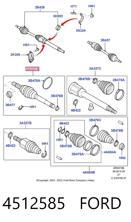 ШРУС наружный передний 4512585 Ford