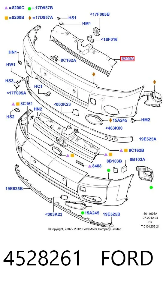 Решетка радиатора 4528261 Ford