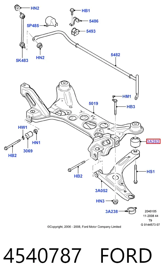 Сайлентблок переднего рычага 4540787 Ford